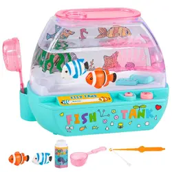 Juguete de pecera falsa con luz LED, tanque eléctrico infantil