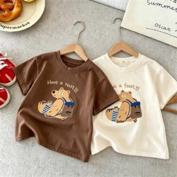 Camiseta infantil de manga corta con estampado de dibujos animados