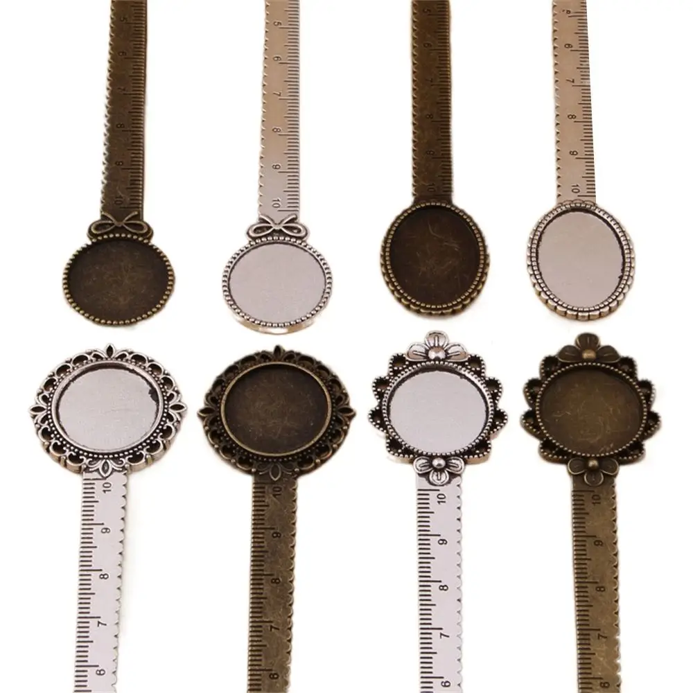 Marcapáginas con base de cabujón y clip vintage bronce - imagen 4