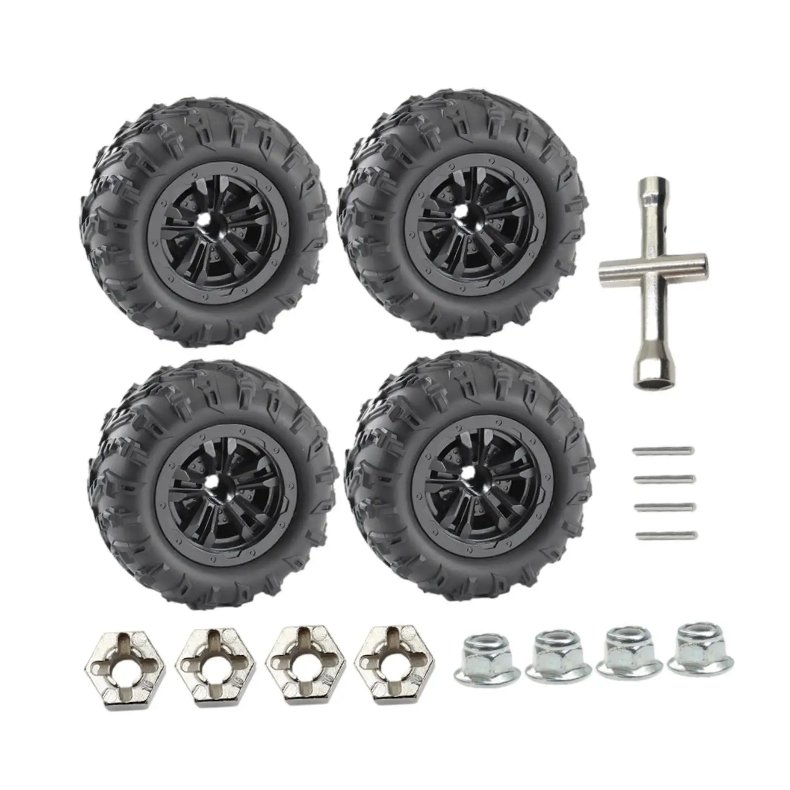 Componentes incluidos en el kit de ruedas RC
