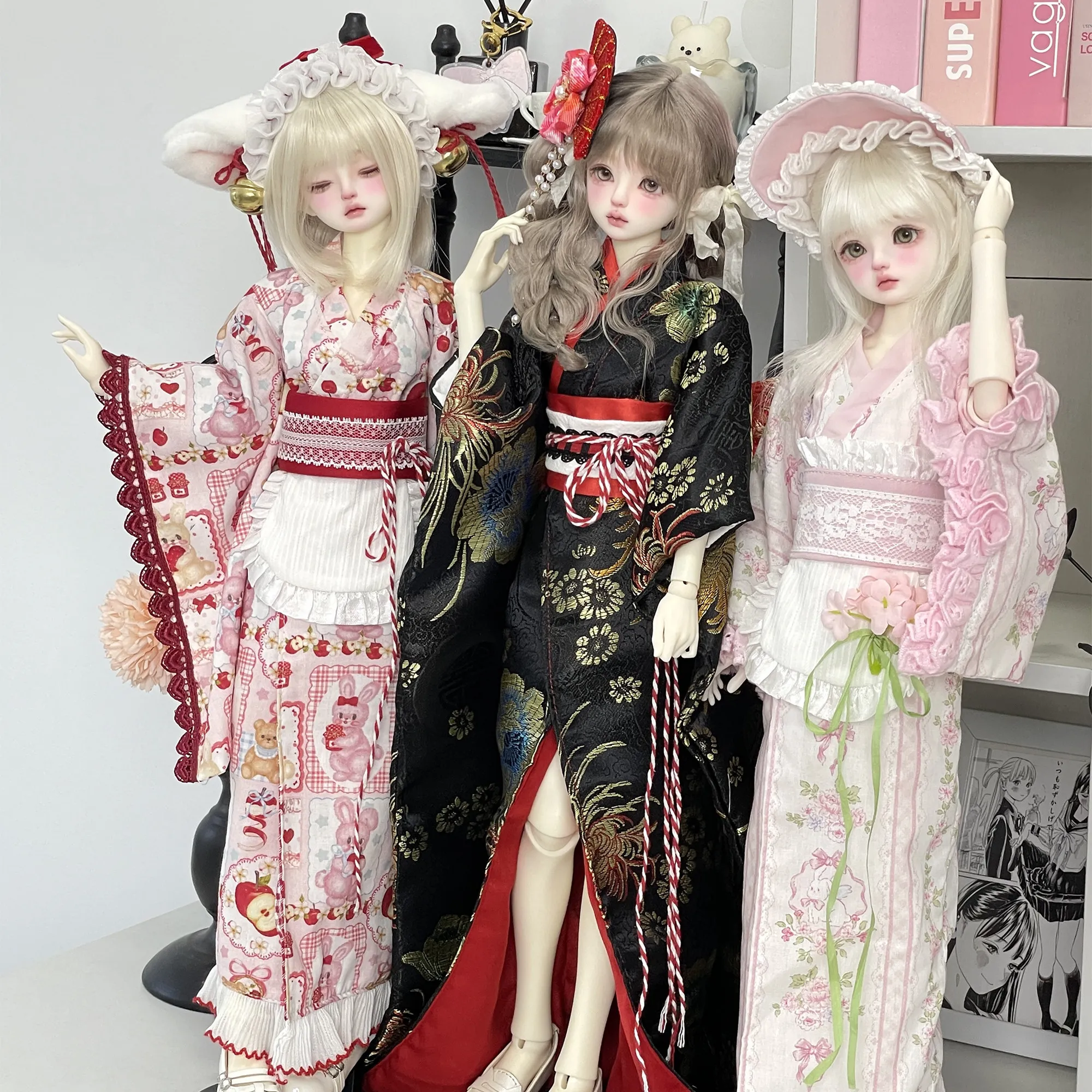 Kimono vintage para muñeca BJD estilo Lolita Moe Showa