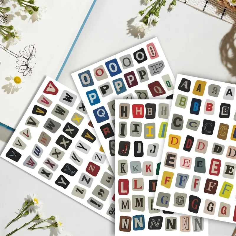 Pegatinas de letras alfabeto vintage para manualidades infantiles - imagen 4