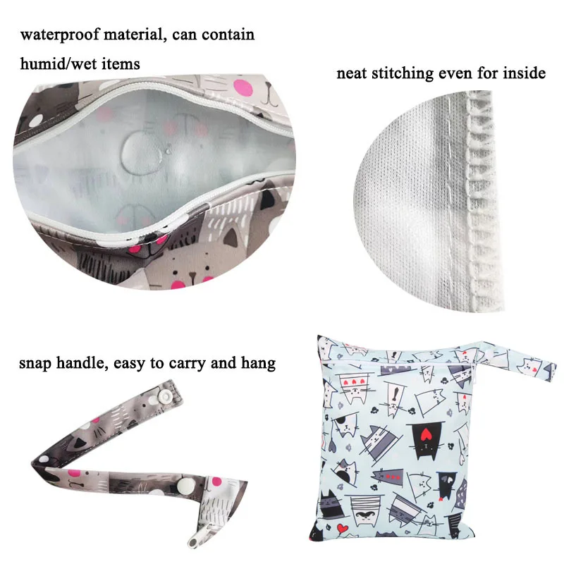 Bolsa impermeable para pañales PUL de un bolsillo portátil - imagen 4