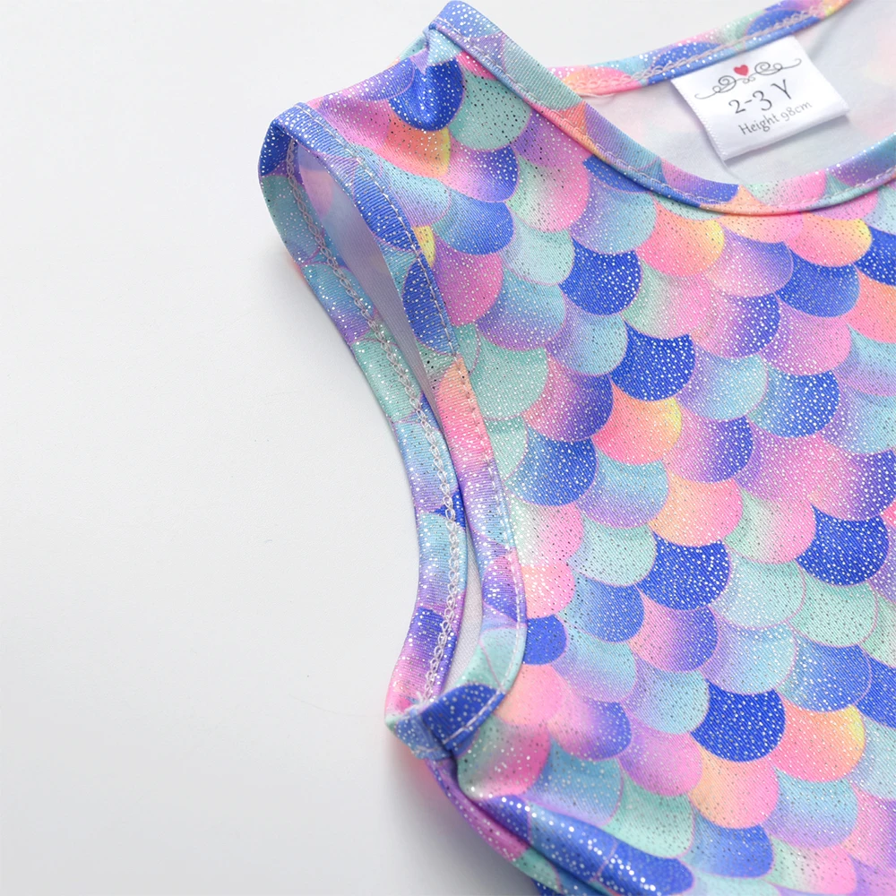 DXTON Vestido de sirena de verano sin mangas para niñas princesa - imagen 5