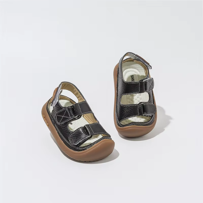 Sandalias de piel para bebé con suela blanda antideslizante - imagen 3