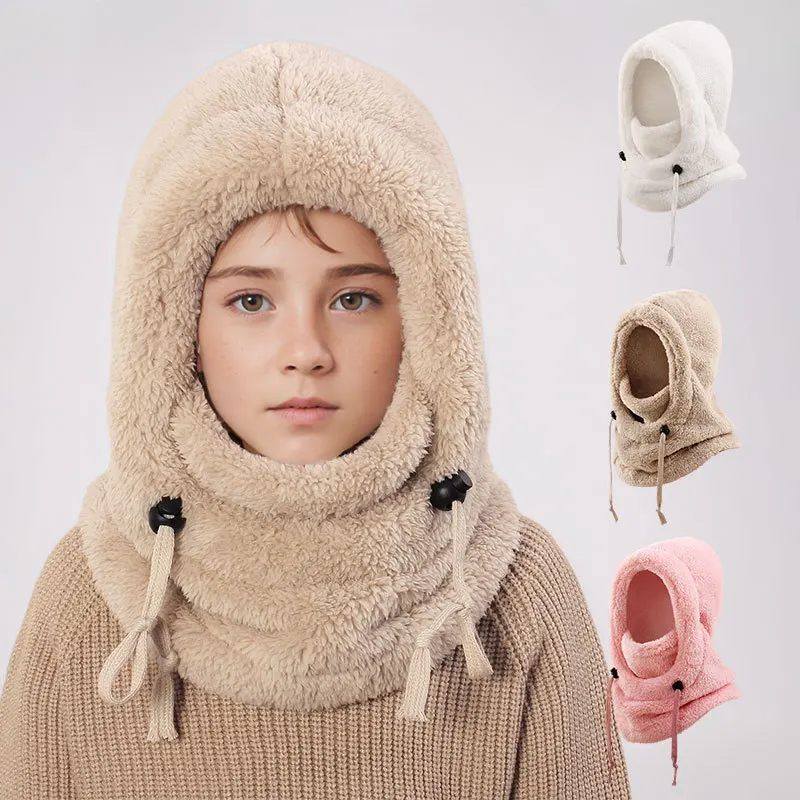 Calentador de orejas de lana para niños, pasamontañas cortaviento - imagen 5