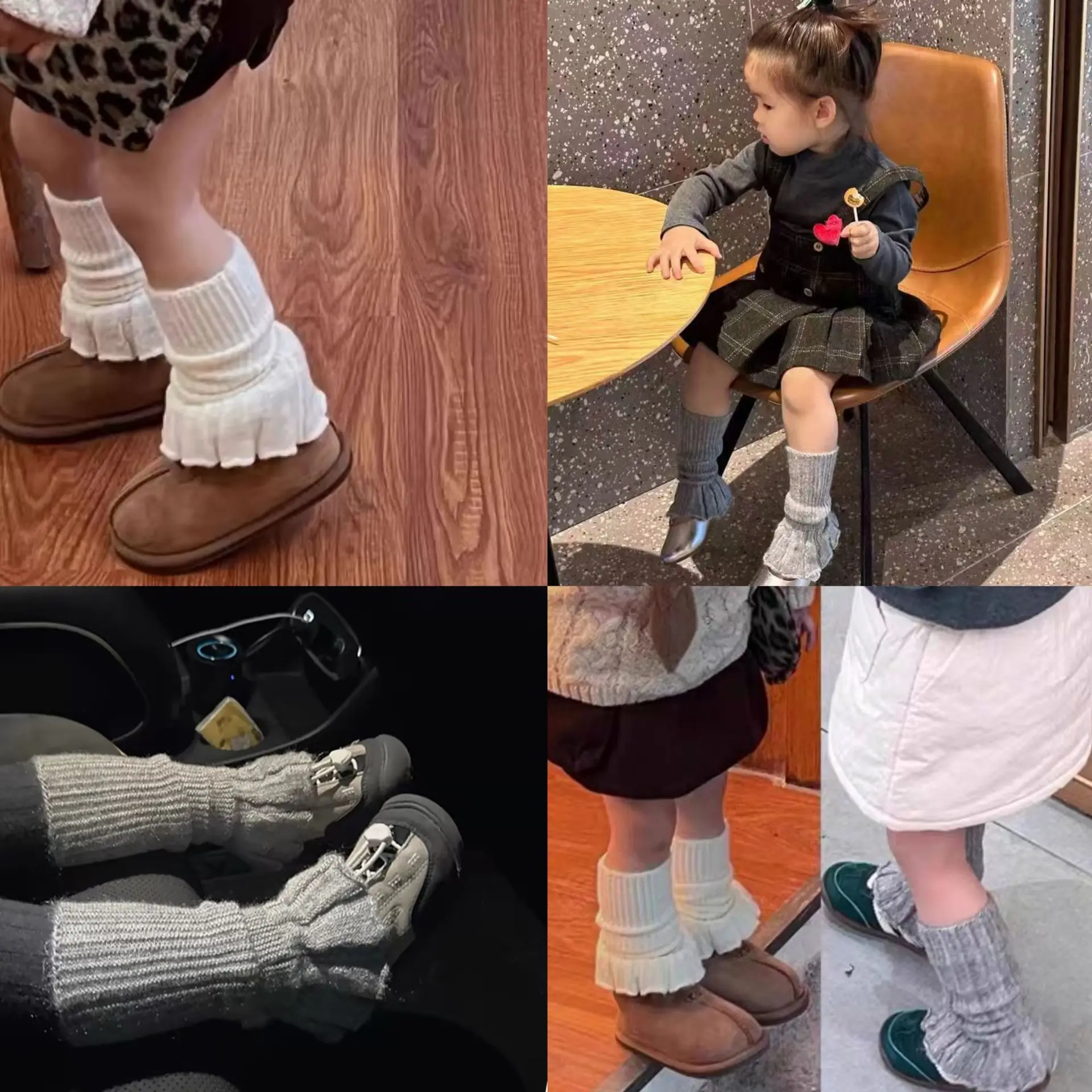 Calentadores de piernas de punto con volantito para niño y niña - imagen 3