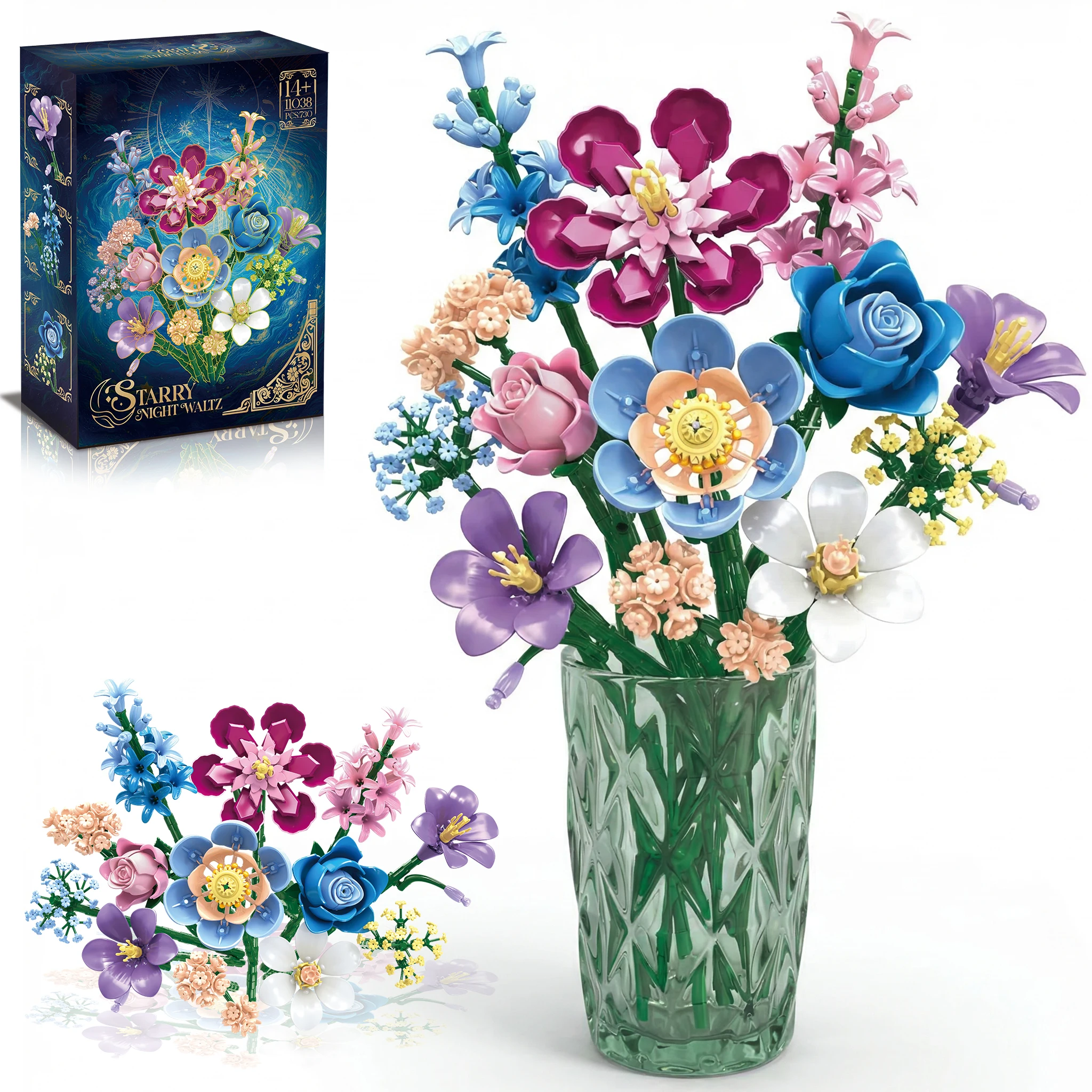 Bloques de construcción ramo de flores con jacinto y rosa - imagen 2