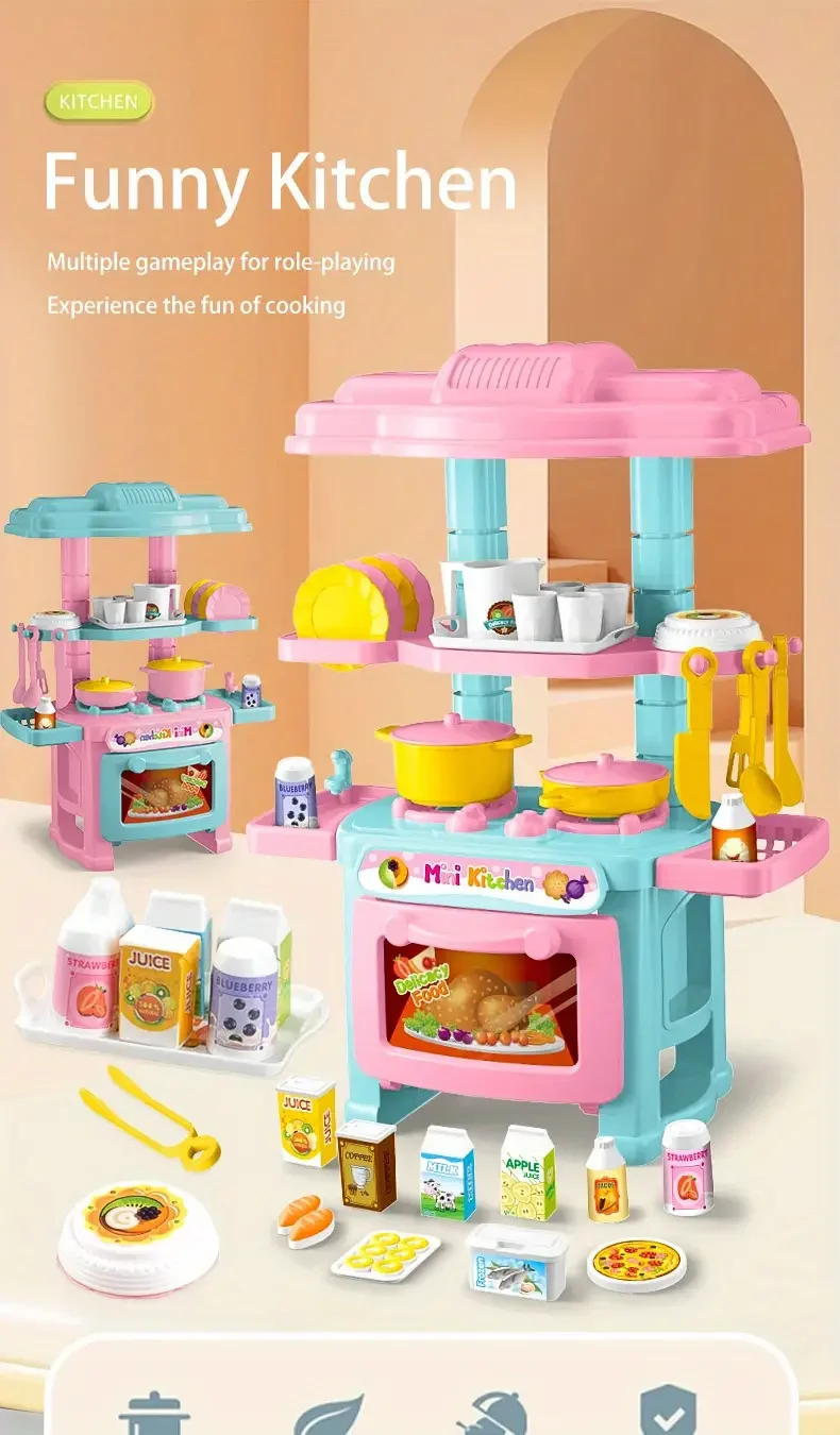 Mini juego de cocina DIY con vajilla simulada