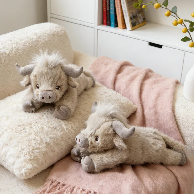 Peluche de vaca suave estilo tierno para niñas, decoración hogar - imagen 3