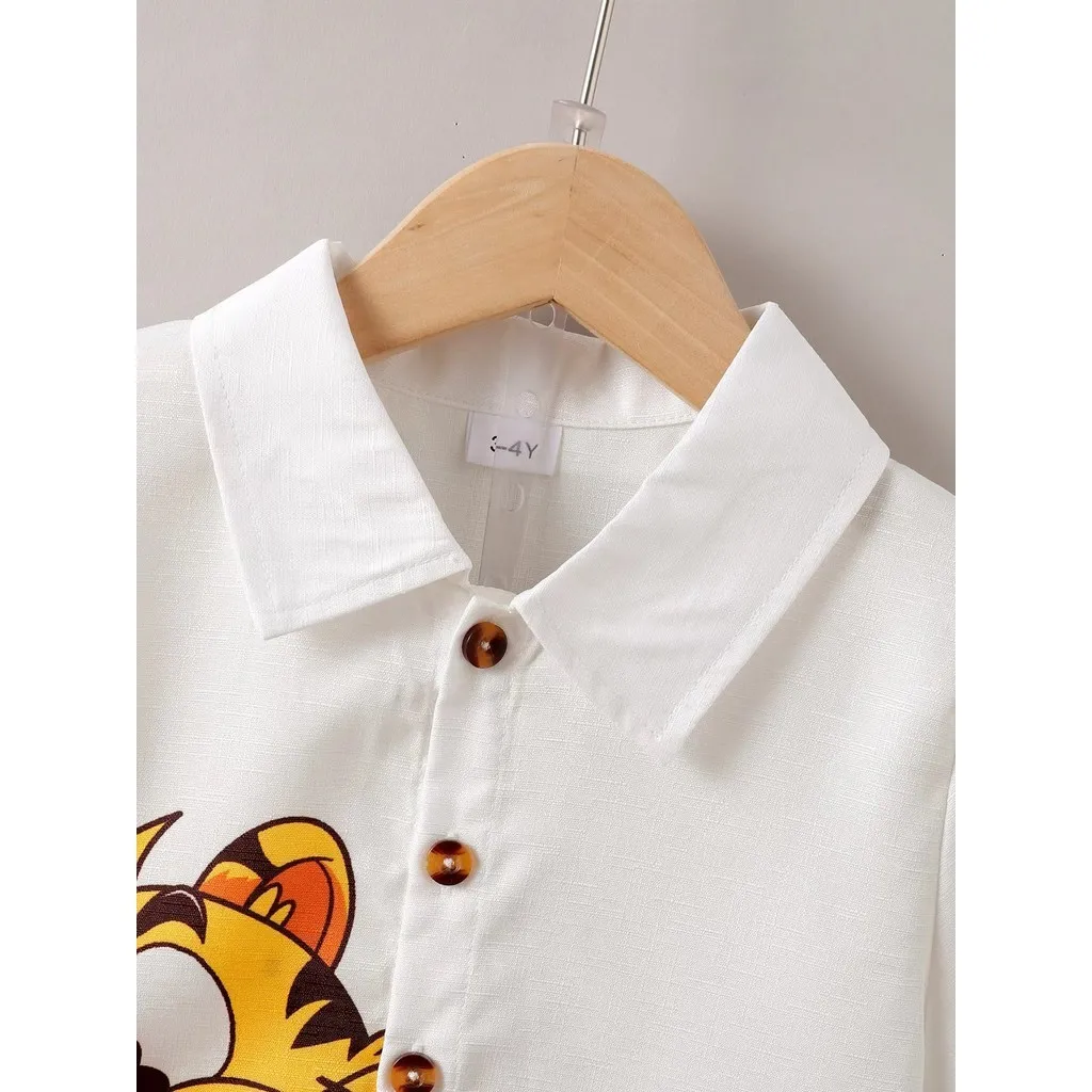 Conjunto niño camisa de manga corta tigre y pantalón corto - imagen 4