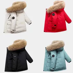 Abrigo grueso de invierno con capucha y algodón para niños