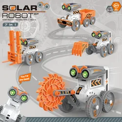 Robot solar de juguete para niños con excavadora y elevación