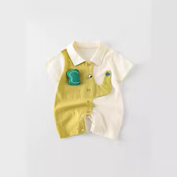 Mono de verano bebé niño elefante – Algodón cómodo y fresco