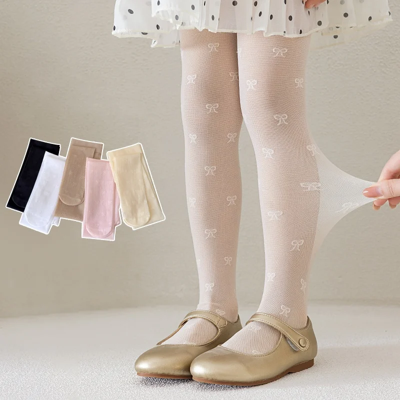 Medias finas de verano para niñas con diseño de malla transpirable
