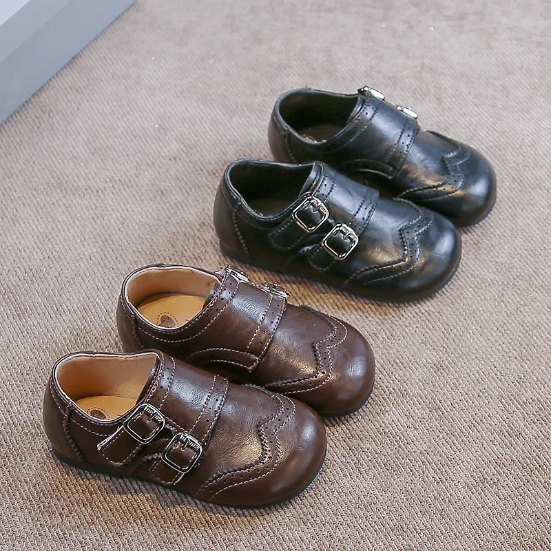 Mocasines infantiles antideslizantes estilo británico plano retro