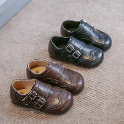Mocasines infantiles antideslizantes estilo británico plano retro