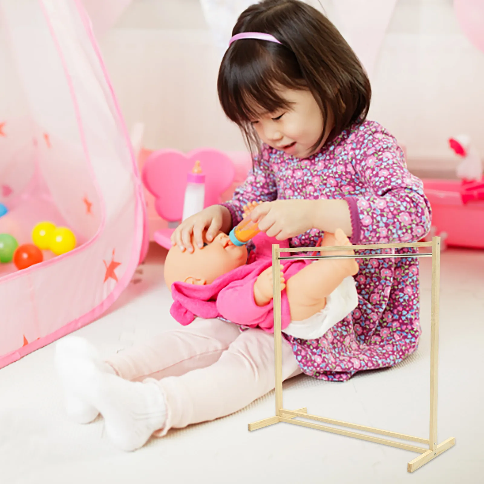 Perchero de madera para niños ligero y duradero con estante pequeño - imagen 4
