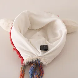 Gorro de invierno, lana tipo cordero con dibujos, cálido y ajustable