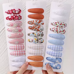 Pinzas de pelo para bebé en algodón - Estampadas con lazo suave