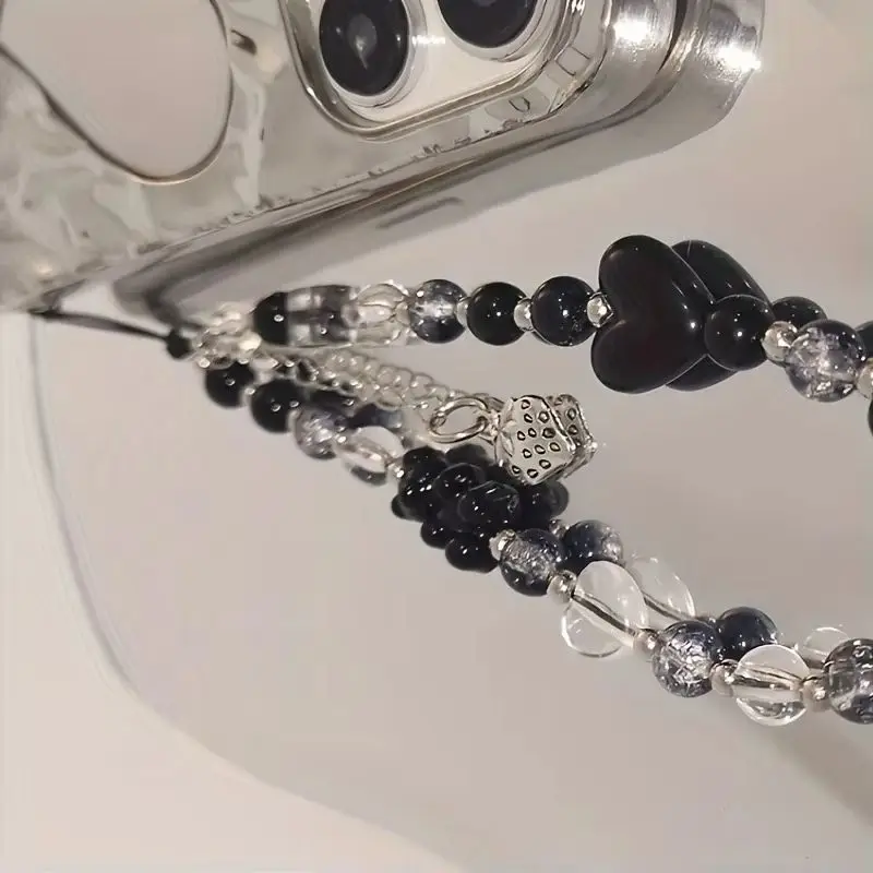 Correa para teléfono móvil con encanto oso de fresa en muñeca - imagen 4