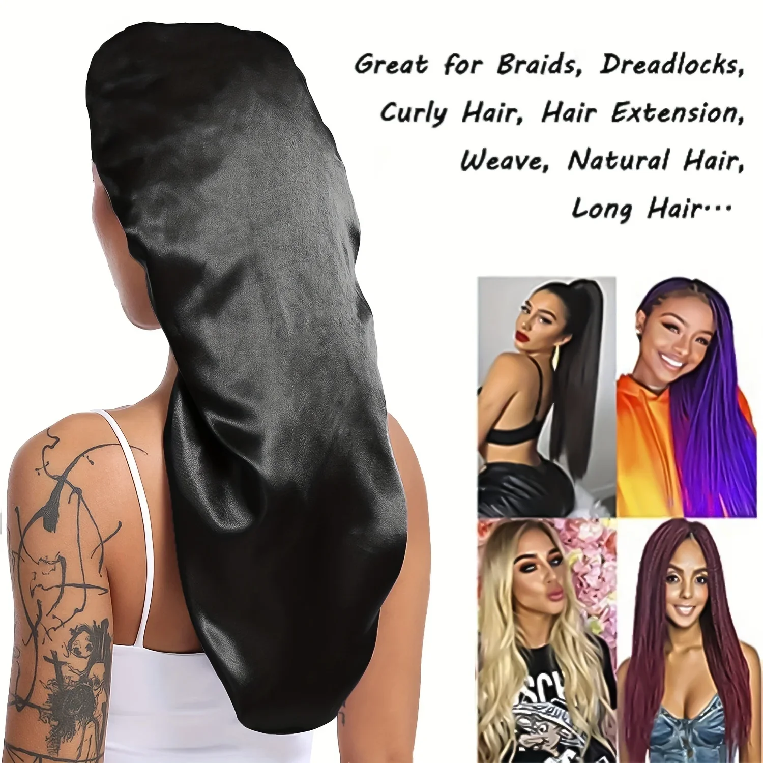 Gorro extragrande para rastas y trenzas