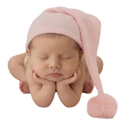 Gorro de punto con borla peluche para bebé, invierno