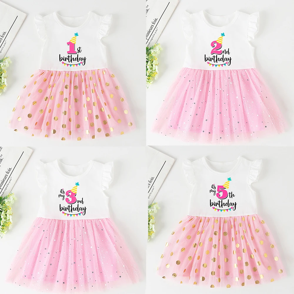 Vestido de manga corta para niña – Perfecto para cumpleaños y bautizo - imagen 5