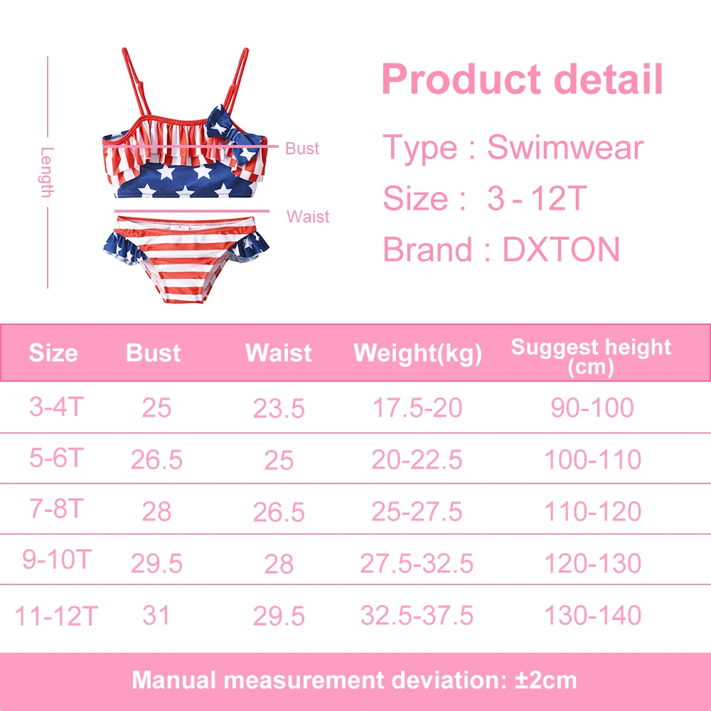 Conjunto de bikini DXTON con estampado de bandera y estrellas