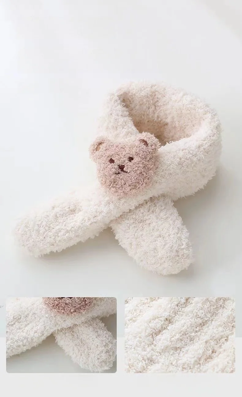 Gorro con orejeras de punto oso para bebés en invierno cálido - imagen 4