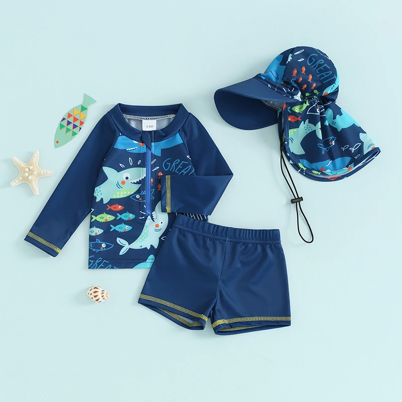 Bañador infantil manga larga con cremallera – Estampado peces - imagen 4