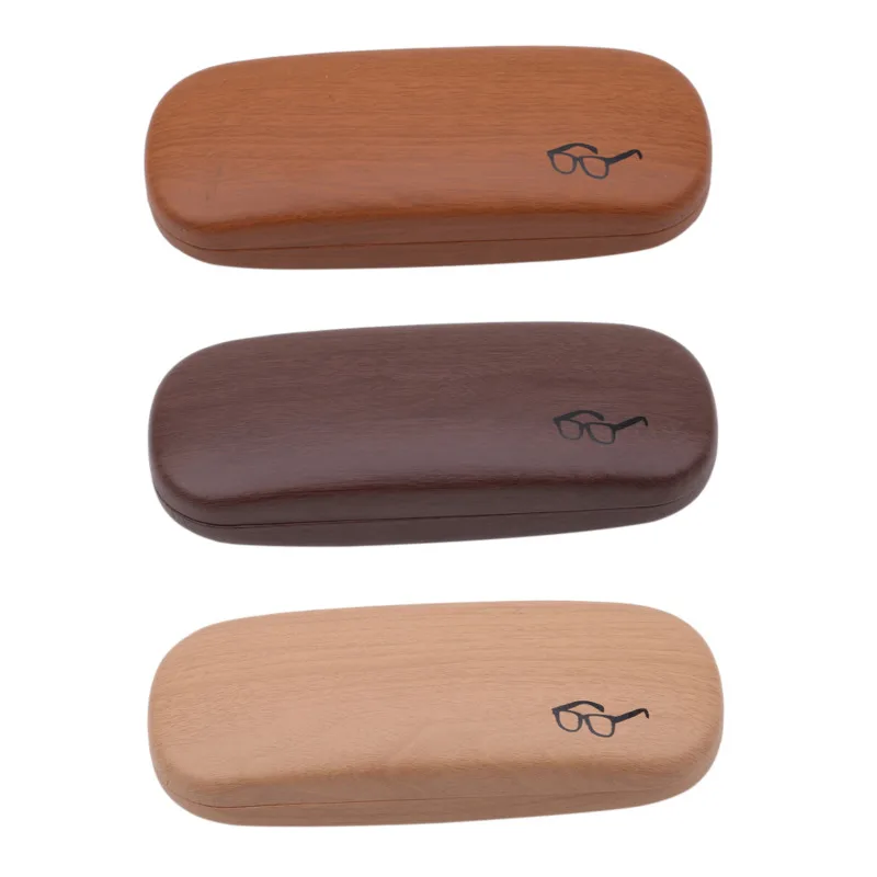 Estuche para gafas de madera y metal con cuero PU antiarañazos - imagen 3