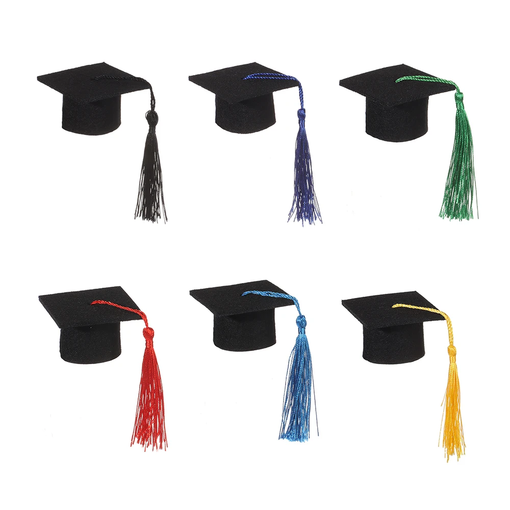 Sombrero de graduación infantil con borlas mini decorativas
