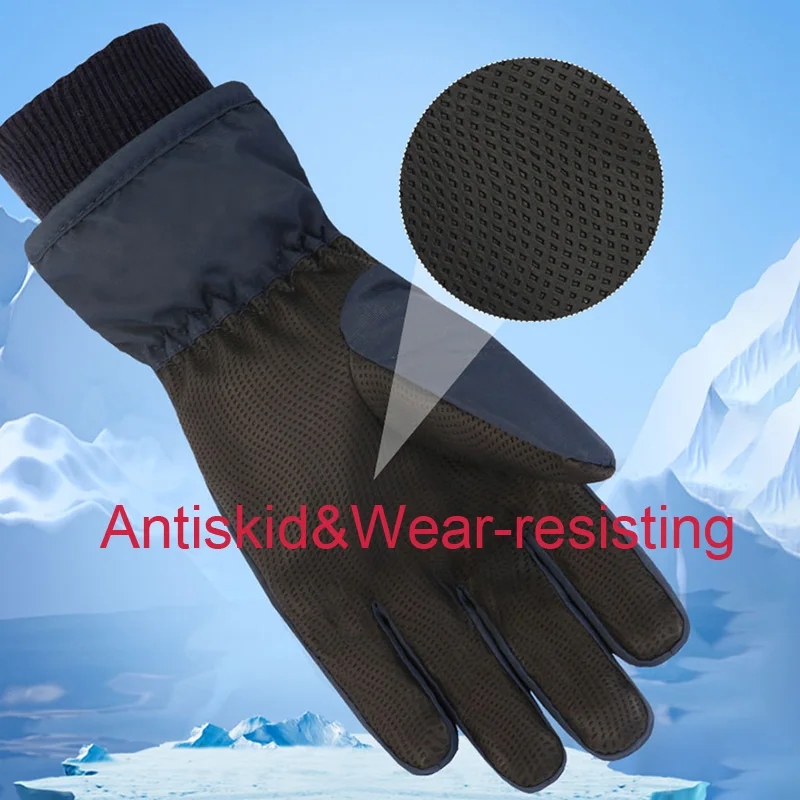 Guantes de esquí impermeables para niños con forro polar térmico - imagen 5