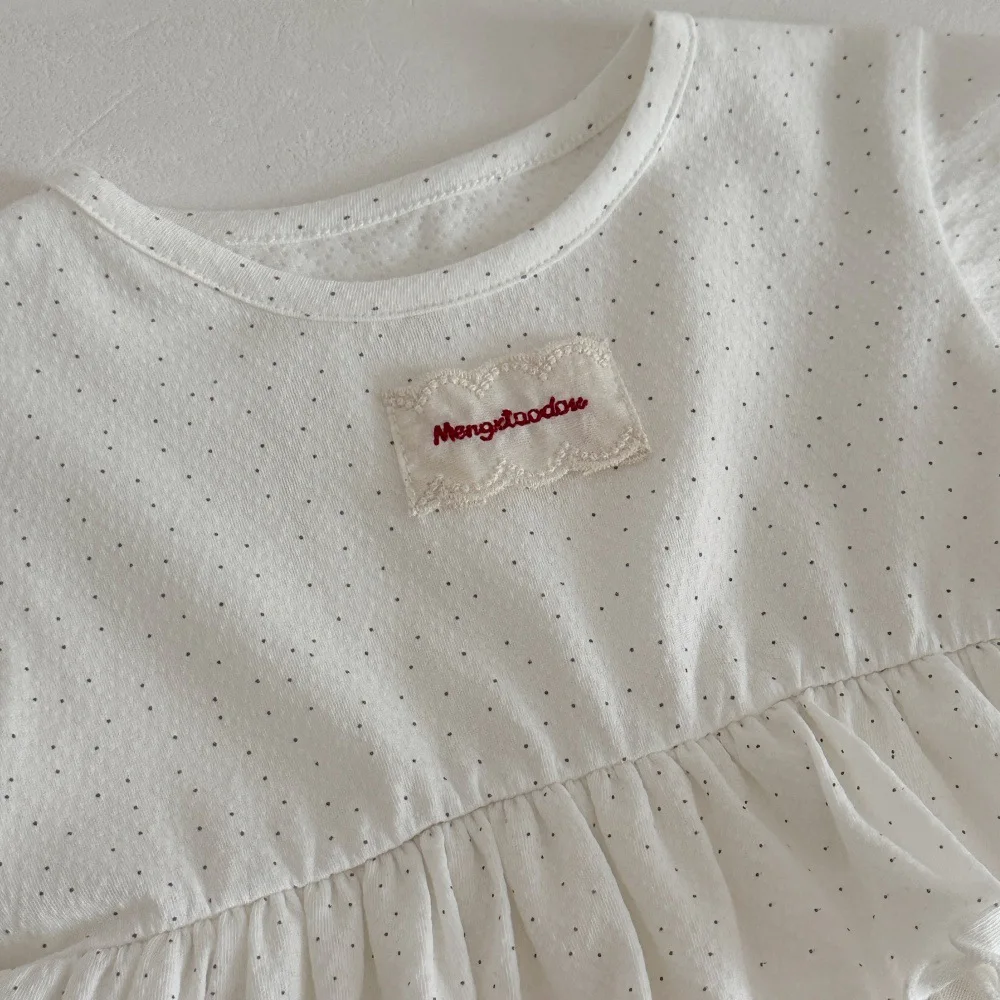 MILANCEL Camiseta de bebé verano para niña con encaje floral - imagen 5