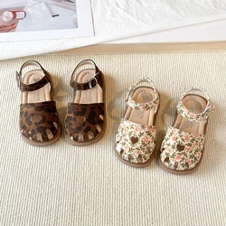 Sandalias de princesa antideslizantes con recortes florales