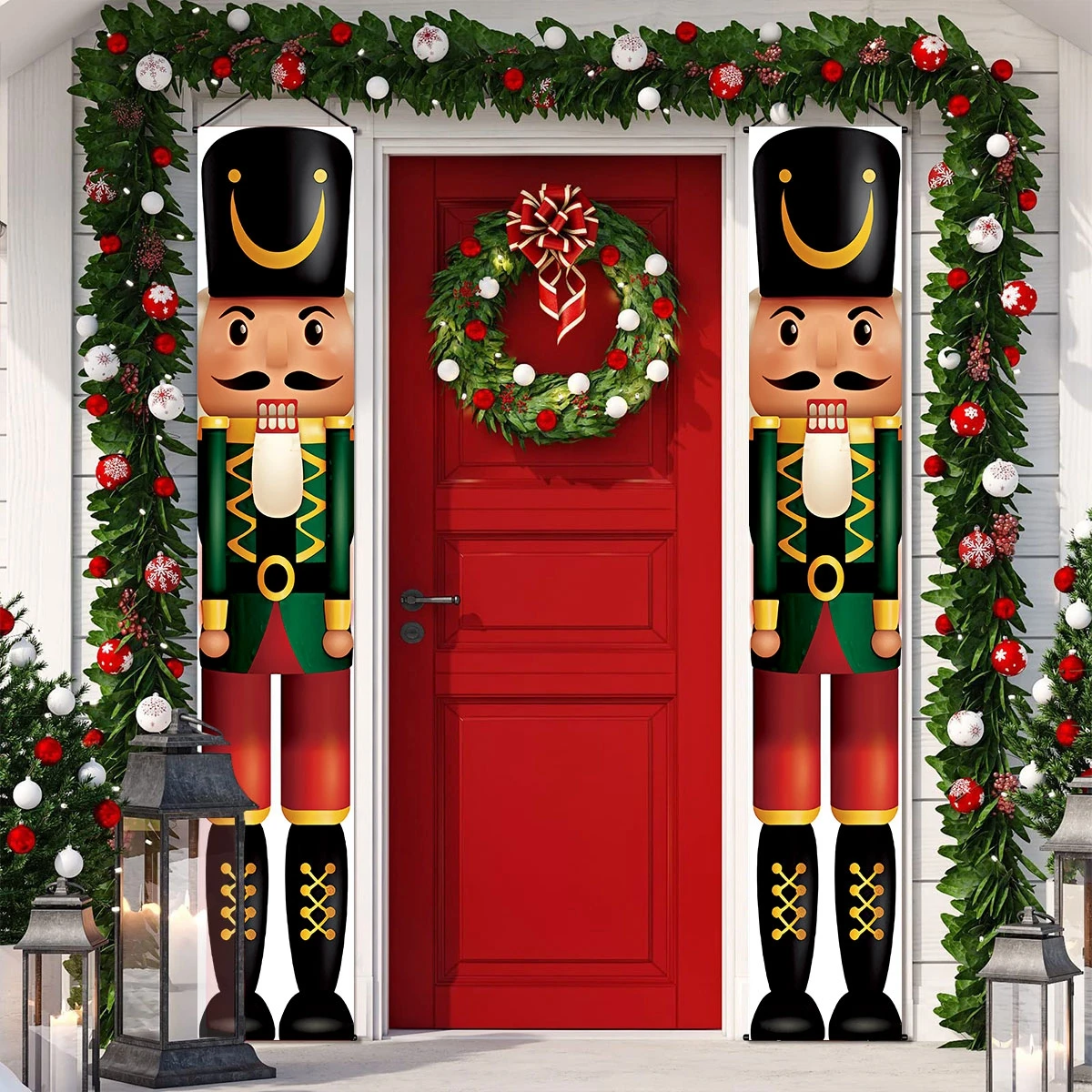 Banner navideño para puerta con mensaje Feliz Navidad 2025 - imagen 4