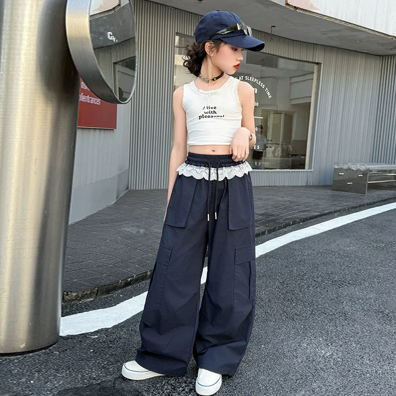 Pantalones de verano con encaje para niños y niñas casuales - imagen 4