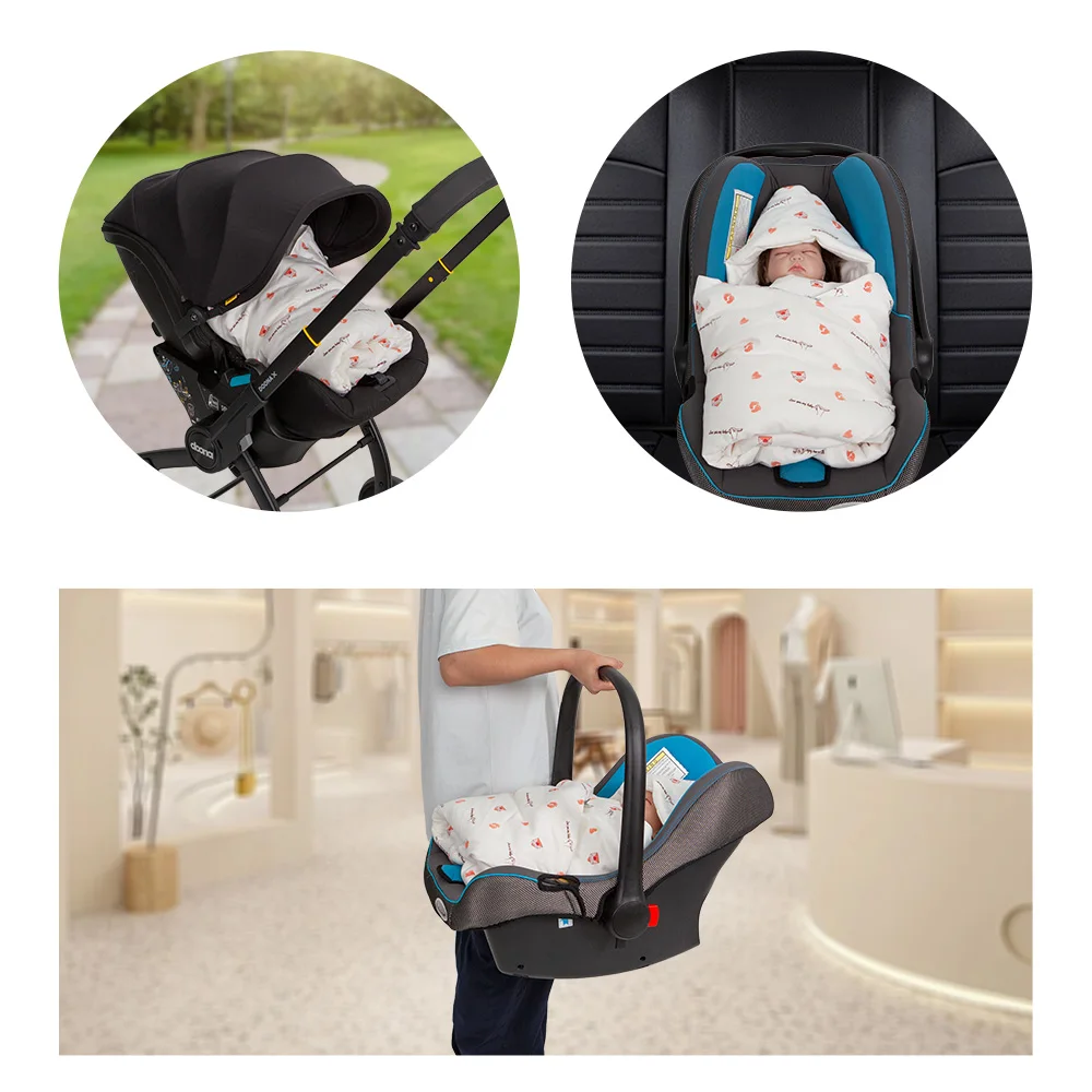 Manta con capucha para coche de bebé – Cálida y resistente al viento