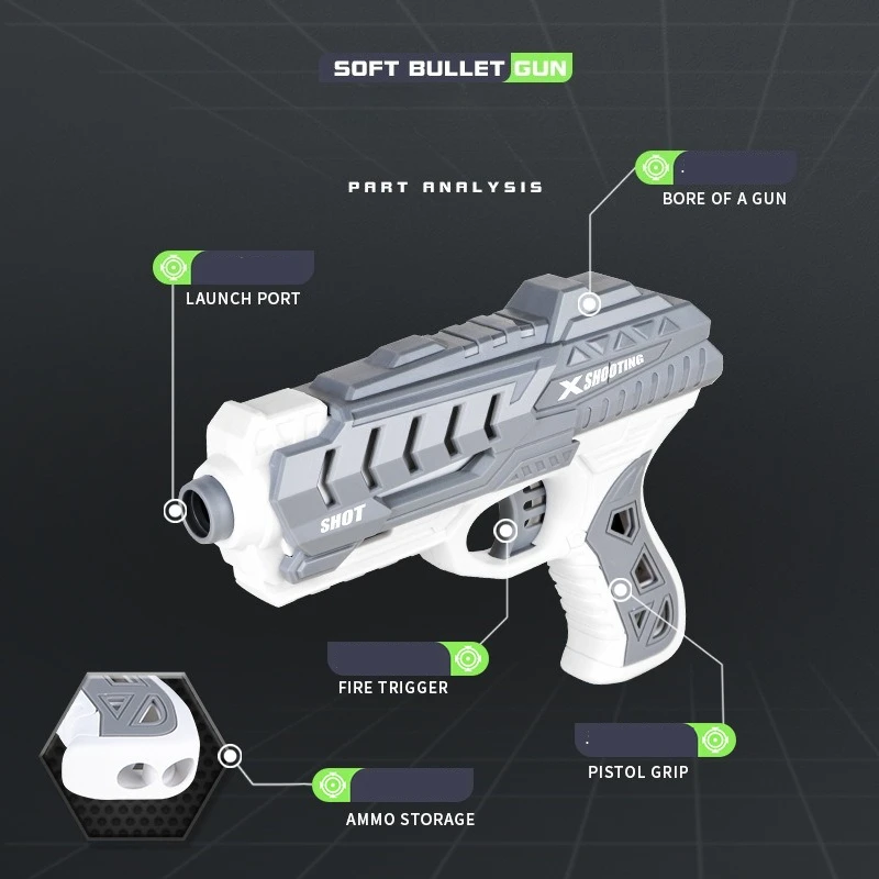 Pistola de juguete de dardos de balas blandas manual - imagen 3