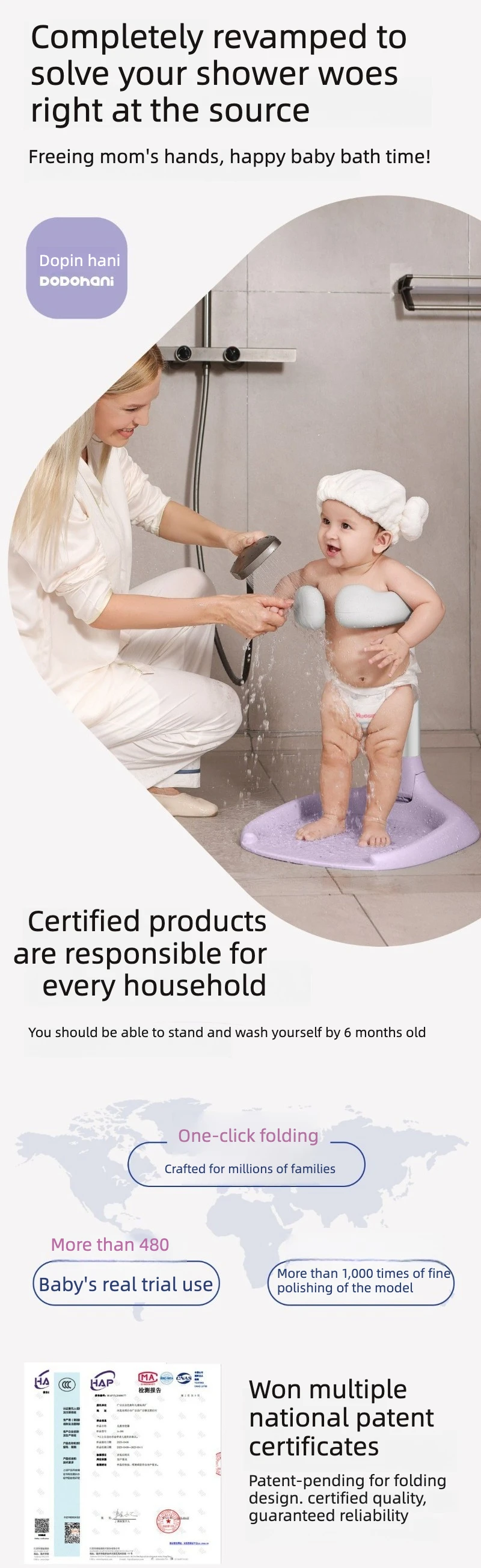 Asiento de baño antideslizante para bebé en bañera
