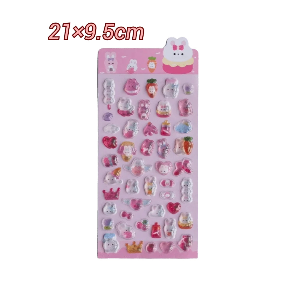 Pegatina 3D de animales animados en relieve