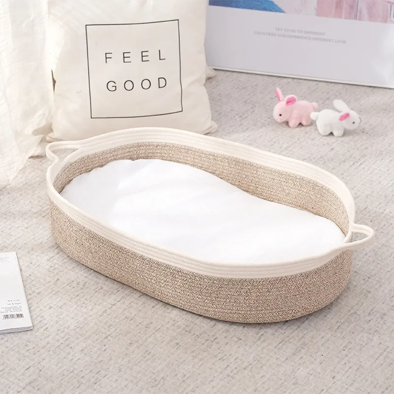 Cesta moisés de algodón natural para bebé recién nacido - imagen 2