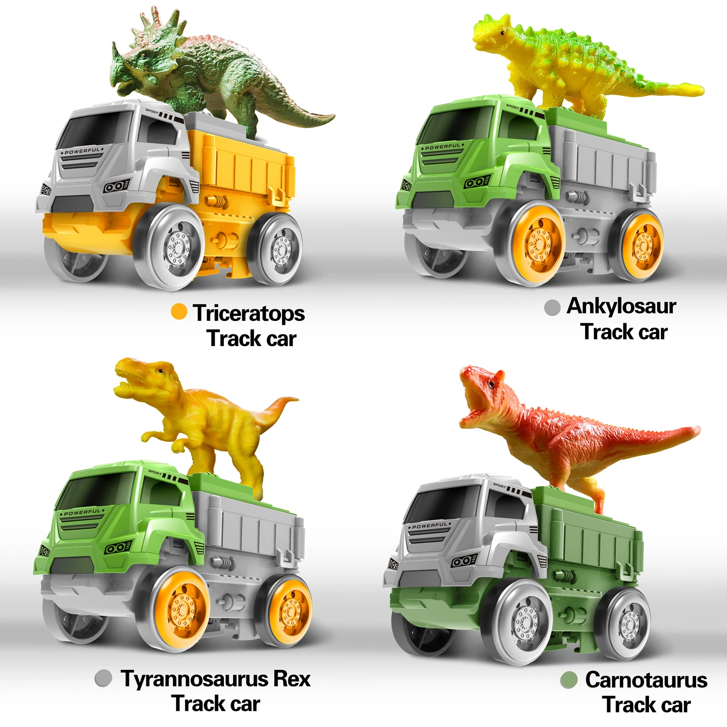 Pista de coches de dinosaurio eléctrica con luces y rampa mágica - imagen 5
