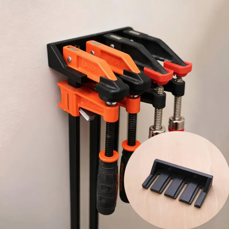 Soporte para abrazaderas de pared negro de alta durabilidad - imagen 5