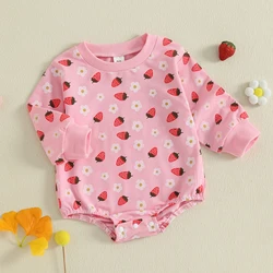 Tregren pelele niña de manga larga con estampado floral de fresa