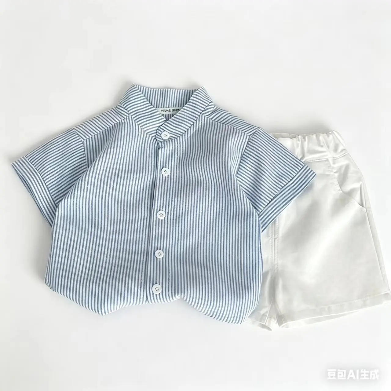 Conjunto de verano para bebé: camisa a rayas y pantalón corto - imagen 3