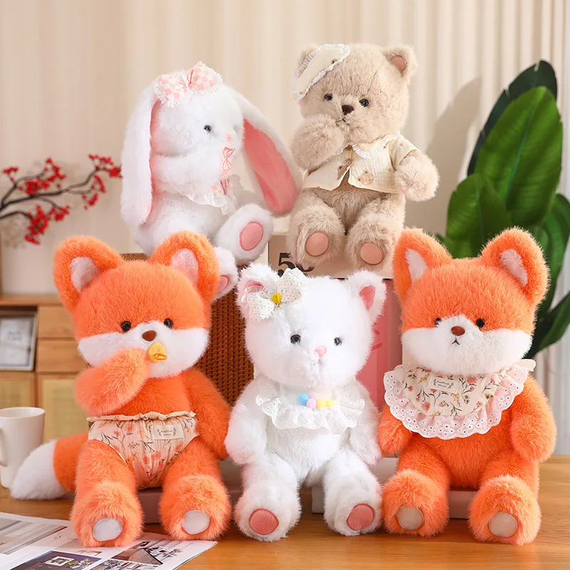 Peluche suave con apariencia de conejito, oso o gato
