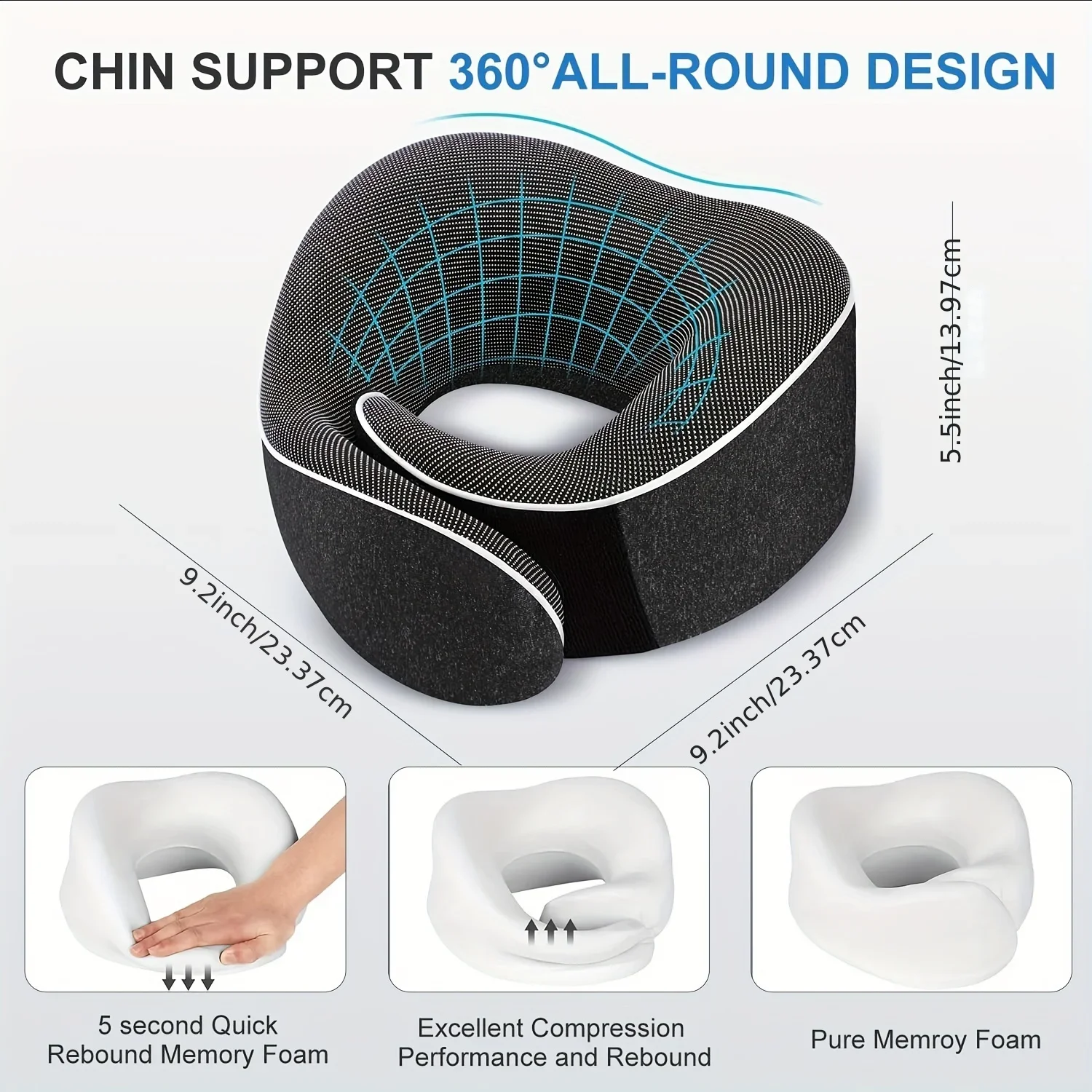 Almohada ortopédica cervical viscoelástica 360° para el cuello - imagen 4