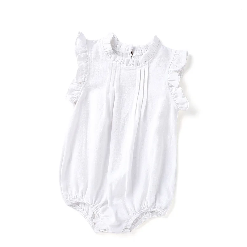 MILANCEL Mono de verano sin mangas para niñas – Lino transpirable - imagen 4